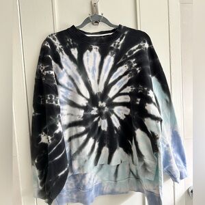 Electric & Rose Tie Dye Oversized Sweatshirt Boho Malibu Festival Pullover M